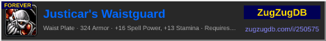 Justicar's Waistguard: forum signature banner