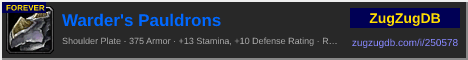 Warder's Pauldrons: forum signature banner