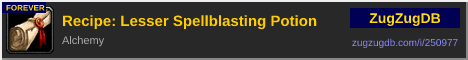 Recipe: Lesser Spellblasting Potion: forum signature banner