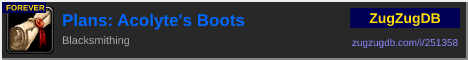 Plans: Acolyte's Boots: forum signature banner