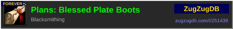 Plans: Blessed Plate Boots: forum signature banner