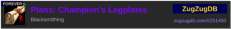 Plans: Champion's Legplates: forum signature banner