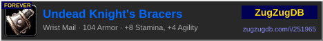 Undead Knight's Bracers: forum signature banner