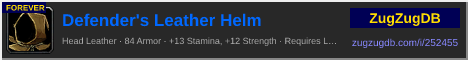 Defender's Leather Helm: forum signature banner