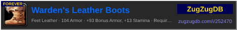 Warden's Leather Boots: forum signature banner
