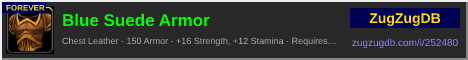 Blue Suede Armor: forum signature banner