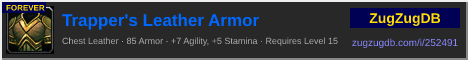 Trapper's Leather Armor: forum signature banner