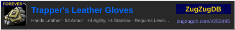 Trapper's Leather Gloves: forum signature banner