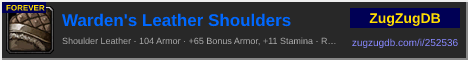 Warden's Leather Shoulders: forum signature banner