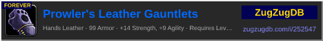 Prowler's Leather Gauntlets: forum signature banner