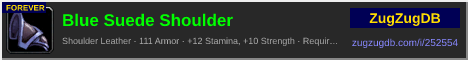 Blue Suede Shoulder: forum signature banner