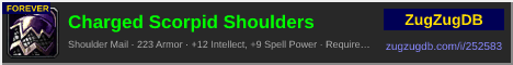 Charged Scorpid Shoulder: forum signature banner