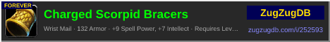 Charged Scorpid Bracers: forum signature banner