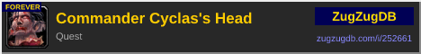 Commander Cyclas's Head: forum signature banner