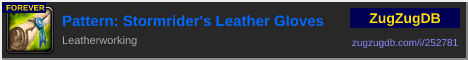 Pattern: Stormrider's Leather Gloves: forum signature banner