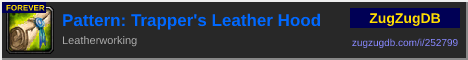 Pattern: Trapper's Leather Hood: forum signature banner