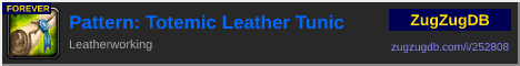 Pattern: Totemic Leather Tunic: forum signature banner