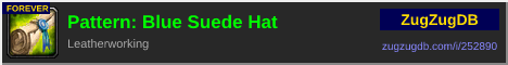 Pattern: Blue Suede Hat: forum signature banner