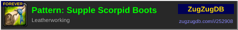 Pattern: Supple Scorpid Boots: forum signature banner