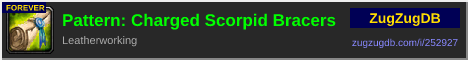 Pattern: Charged Scorpid Bracers: forum signature banner