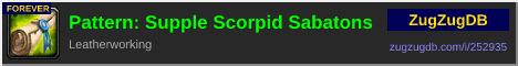 Pattern: Supple Scorpid Sabatons: forum signature banner