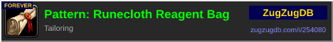 Pattern: Runecloth Reagent Bag: forum signature banner