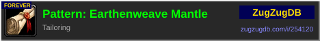Pattern: Earthenweave Mantle: forum signature banner