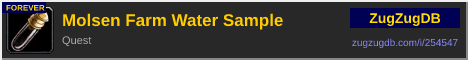 Molsen Farm Water Sample: forum signature banner