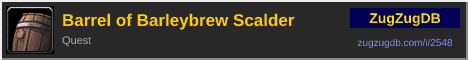 Barrel of Barleybrew Scalder: forum signature banner