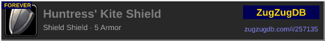Huntress' Kite Shield: forum signature banner