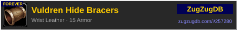 Vuldren Hide Bracers: forum signature banner