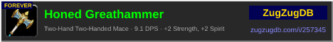 Honed Greathammer: forum signature banner