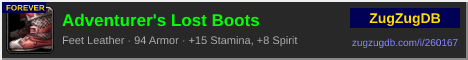 Adventurer's Lost Boots: forum signature banner