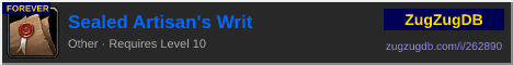 Sealed Artisan's Writ: forum signature banner