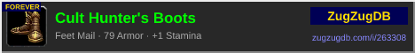 Cult Hunter's Boots: forum signature banner
