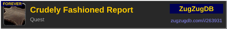Crudely Fashioned Report: forum signature banner