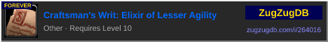 Craftsman's Writ: Elixir of Lesser Agility: forum signature banner
