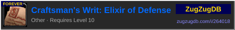 Craftsman's Writ: Elixir of Defense: forum signature banner