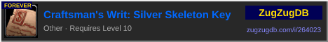 Craftsman's Writ: Silver Skeleton Key: forum signature banner