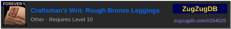 Craftsman's Writ: Rough Bronze Leggings: forum signature banner