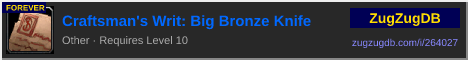 Craftsman's Writ: Big Bronze Knife: forum signature banner
