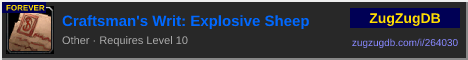 Craftsman's Writ: Explosive Sheep: forum signature banner