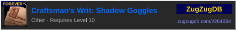 Craftsman's Writ: Shadow Goggles: forum signature banner