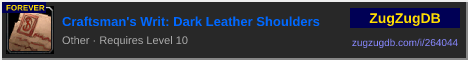 Craftsman's Writ: Dark Leather Shoulders: forum signature banner
