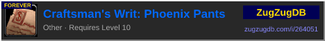 Craftsman's Writ: Phoenix Pants: forum signature banner