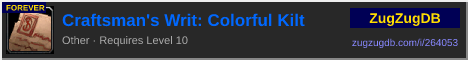 Craftsman's Writ: Colorful Kilt: forum signature banner