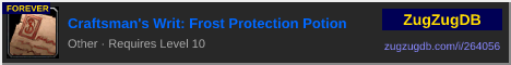 Craftsman's Writ: Frost Protection Potion: forum signature banner