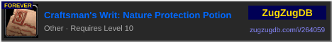 Craftsman's Writ: Nature Protection Potion: forum signature banner