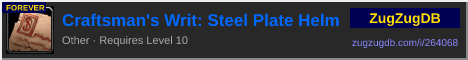 Craftsman's Writ: Steel Plate Helm: forum signature banner