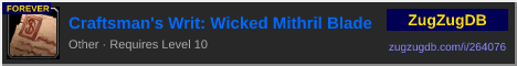 Craftsman's Writ: Wicked Mithril Blade: forum signature banner